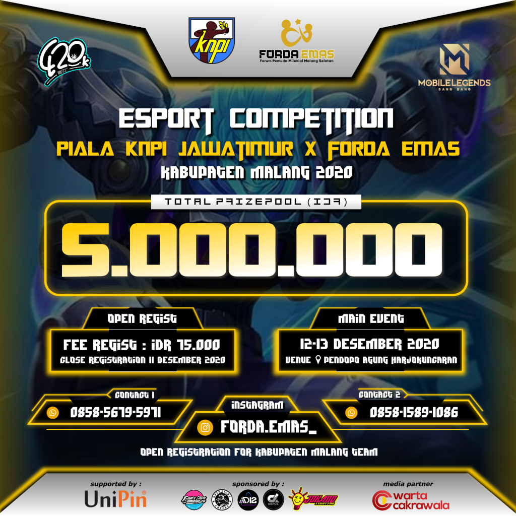 Daftar Yuk, KNPI Jatim bersama Forda Emas Gelar Kompetisi E-sport