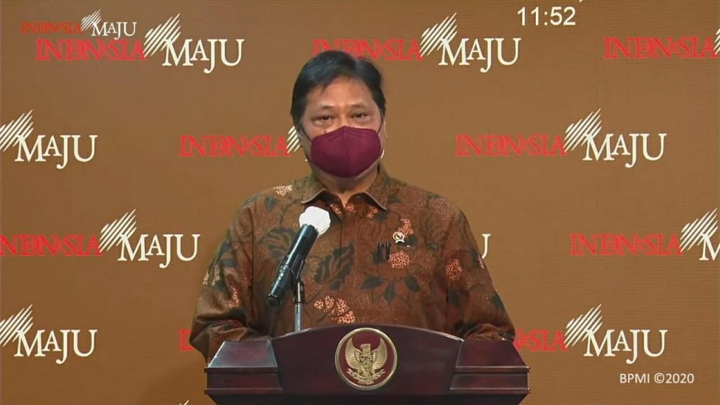 Menko Airlangga Hartanto Sampaikan Kebijakan PSBB Jawa-Bali