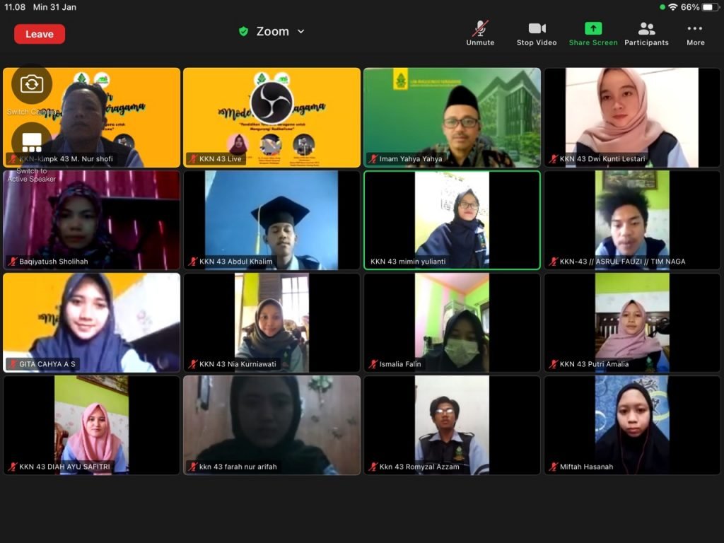 Tangkal Radikalisme melalui Moderasi Beragama Suasana Webinar Moderasi Beragama bertemakan Pendidikan Toleransi untuk Mengurangi Radikalisme