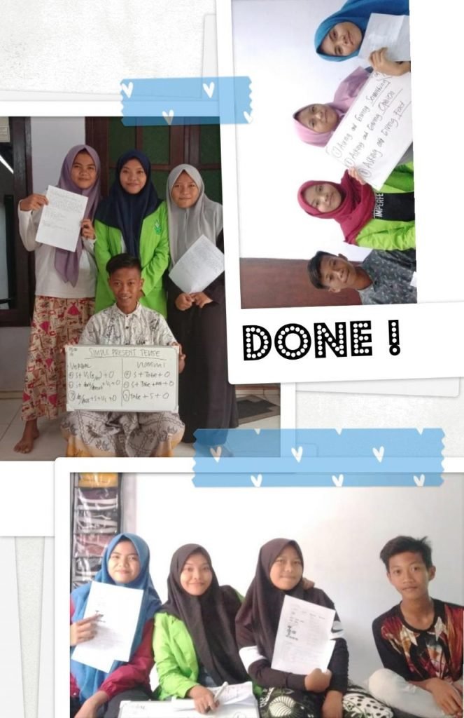 English Day untuk Tingkatkan Kemampuan Bahasa Inggris Anak Nurul Istiqomah, mahasiswa UIN Walisongo Semarang yang tergabung dalam KKN MIT DR ke-11 mengadakan bimbingan belajar bahasa inggris untuk siswa SMP