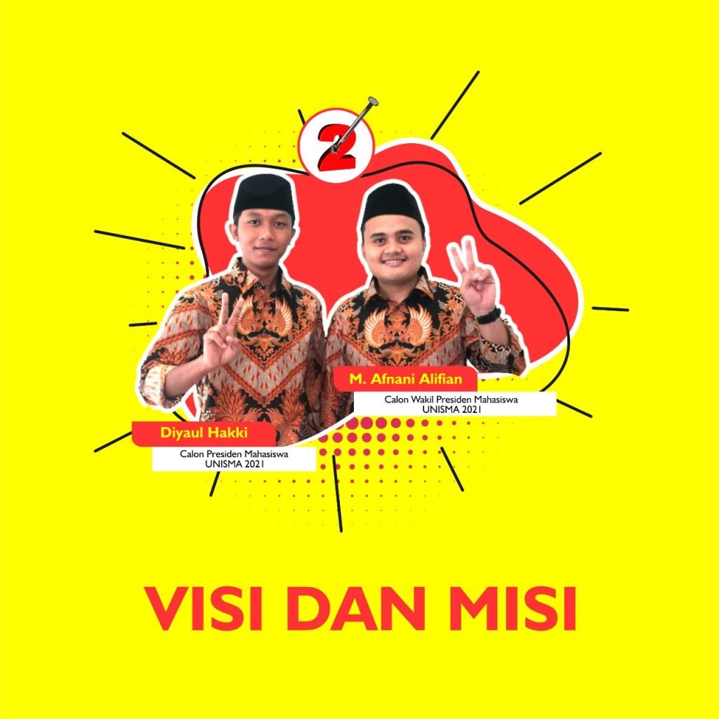 Simak Penjelasan Visi Misi Calon Presiden dan Wakil Presiden Mahasiswa Unisma No Urut 2 Diyaul Hakki dan Muhammaf Afnani Alifian, Capres dan Cawapres mahasiswa UNISMA