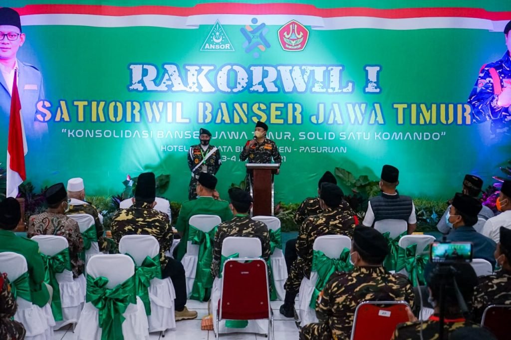 Rapatkan Barisan, Banser Jatim Bentuk Satu Pleton Pasukan di Tiap Desa Rapat Koordinasi Wilayah (Rakorwil) I Banser Jatim di Hotel Permata Biru, Pasuruan