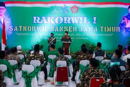 Rapatkan Barisan, Banser Jatim Bentuk Satu Pleton Pasukan di Tiap Desa Rapat Koordinasi Wilayah (Rakorwil) I Banser Jatim di Hotel Permata Biru, Pasuruan