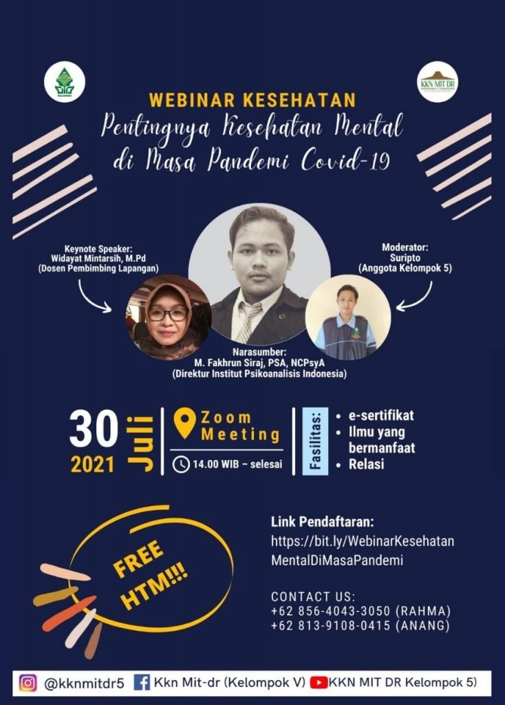 Hadirkan Direktur Institut Psikoanalisis Indonesia, KKN UIN Walisongo Adakan Webinar Kesehatan Mental Pamflet kegiatan webinar