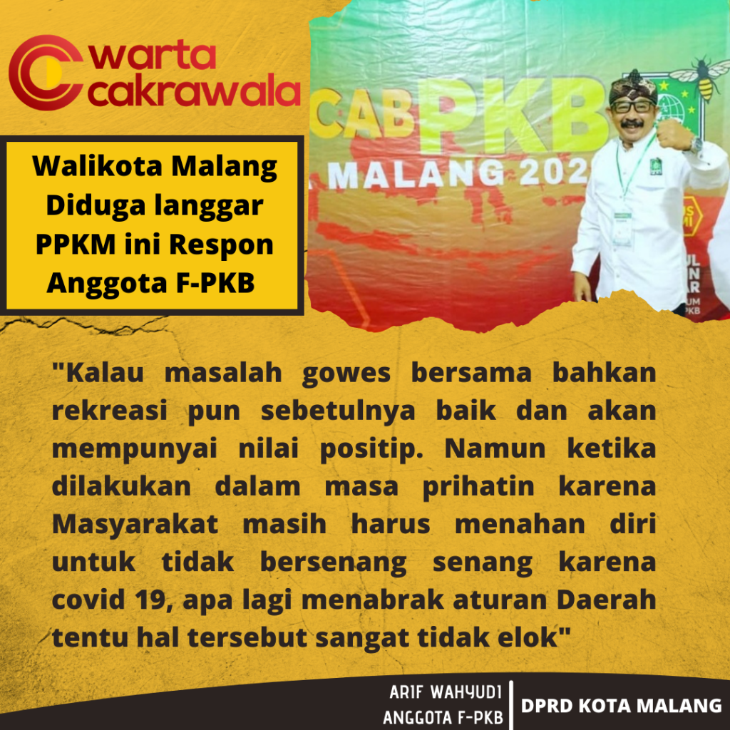 Video Viral Wali Kota Malang Diduga Langgar Aturan PPKM, Ini Respon Anggota F-PKB DPRD Kota Malang Ari Wahyudi Anggota F-PKB DPRD Kota Malang