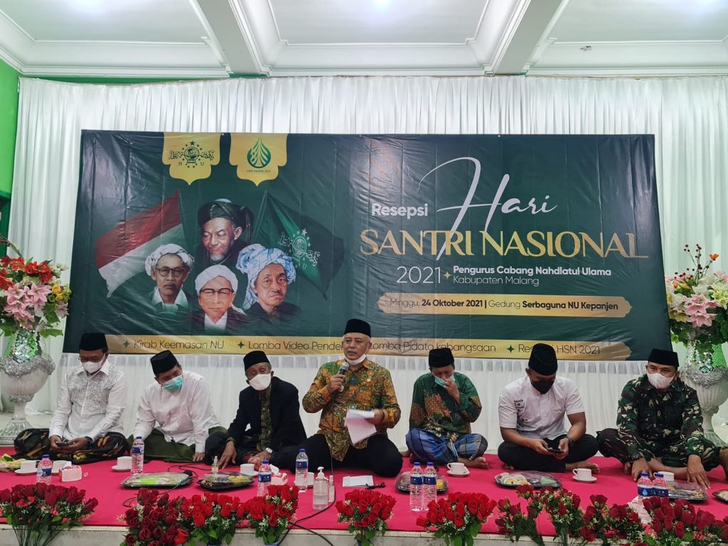 Gelar Resepsi, PC NU Kabupaten Malang Tutup Rangkaian Kegiatan Hari Santri Nasional Sambutan Bupati Malang dalam acara resepsi Hari Santri Nasional 2021 PC NU Kabupaten Malang