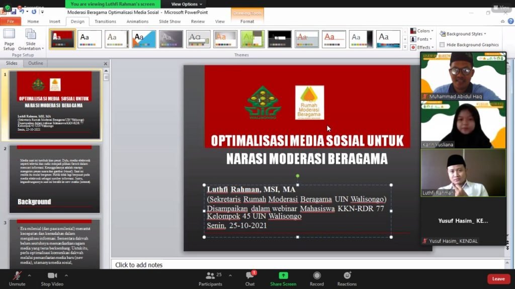 Mahasiswa KKN UIN Walisongo Sukses Gelar Webinar Moderasi Beragama Webinar moderasi beragama oleh mahasiswa KKN UIN Walisongo