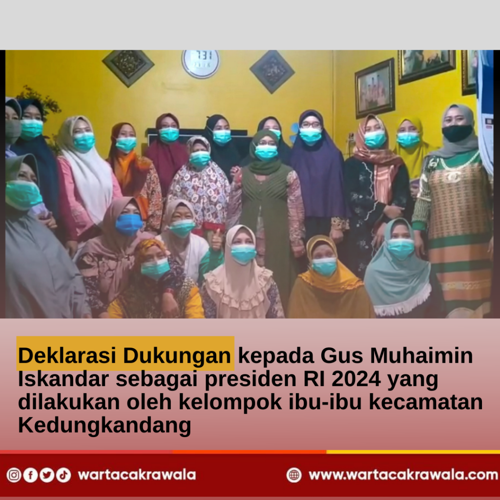 Puluhan Emak-emak Kecamatan Kedungkandang Kota Malang Menggelar Deklarasi Dukungan Untuk Gus Muhaimin Sebagai Presiden 2024 Potret pelaksanaan deklarasi dukungan kepada Gus Muhaimin oleh emak-emak di kelurahan sidosadar kecamatan kedungkandang kota malang