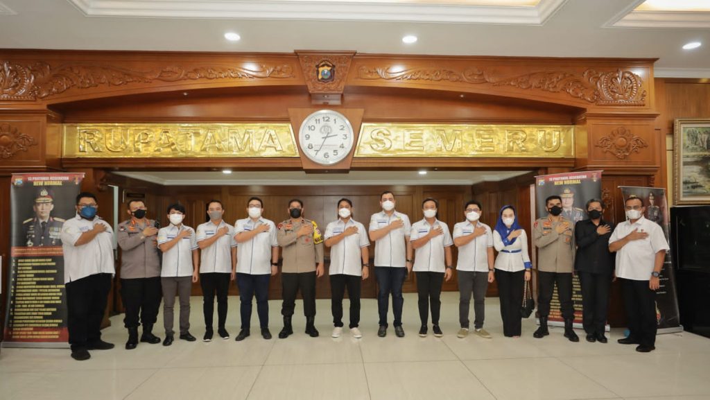 Audiensi dengan Polda Jatim, HIPMI Usung Semangat UMKM Bangkit Polda Jatim dan Badan Pengurus Daerah Himpunan Pengusaha Muda Indonesia (BPD HIPMI) Jawa Timur usai lakukan audiensi, pada Selasa (10/5/2022)