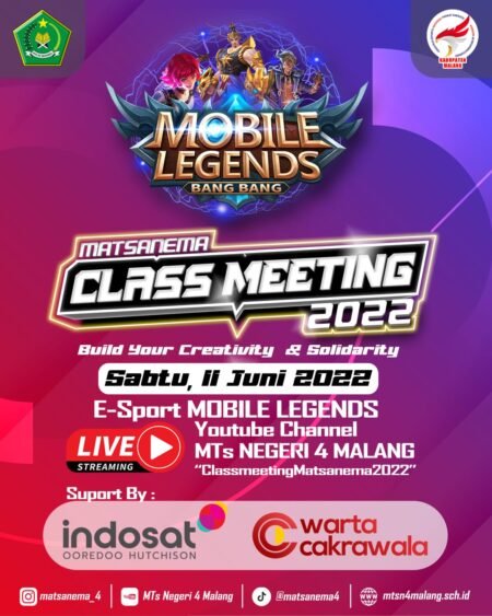 Gelar Class Meeting, MTs Negeri 4 Malang Rambah Dunia Esports Pamflet salah satu lomba dalam class meeting MTs Negeri 4 Malang, Mobile Legends