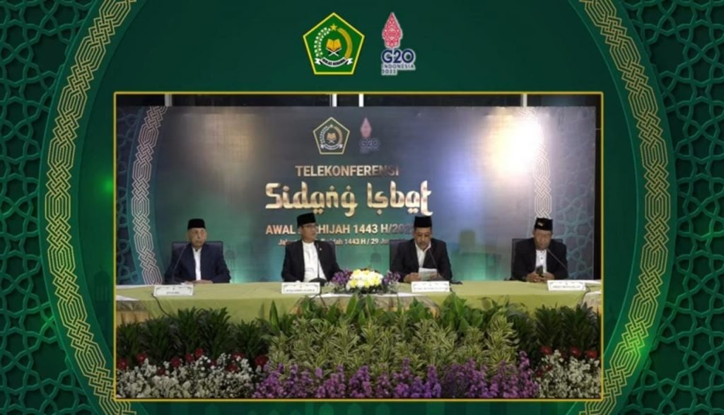 Pemerintah Resmi Tetapkan Idul Adha 1443 H Minggu 10 Juli 2022 Telekonferensi pers penetapan awal zulhijah 1443 H / Kemenag RI