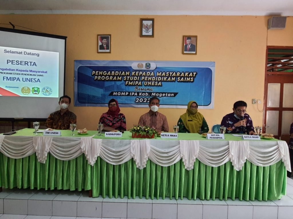 Tingkatkan Kapasitas Guru, Dosen IPA FMIPA UNESA Lakukan Pendampingan Pelatihan dan pendampingan oleh Dosen IPA FMIPA UNESA kepada guru Kabupaten Magetan