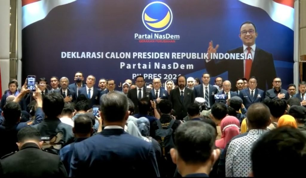 NasDem Resmi Usung Anies Baswedan di Pilpres 2024 Deklarasi calon Presiden Partai NasDem Pilpres 2024, Anies Baswedan / Tangkapan Layar NasDem Tv
