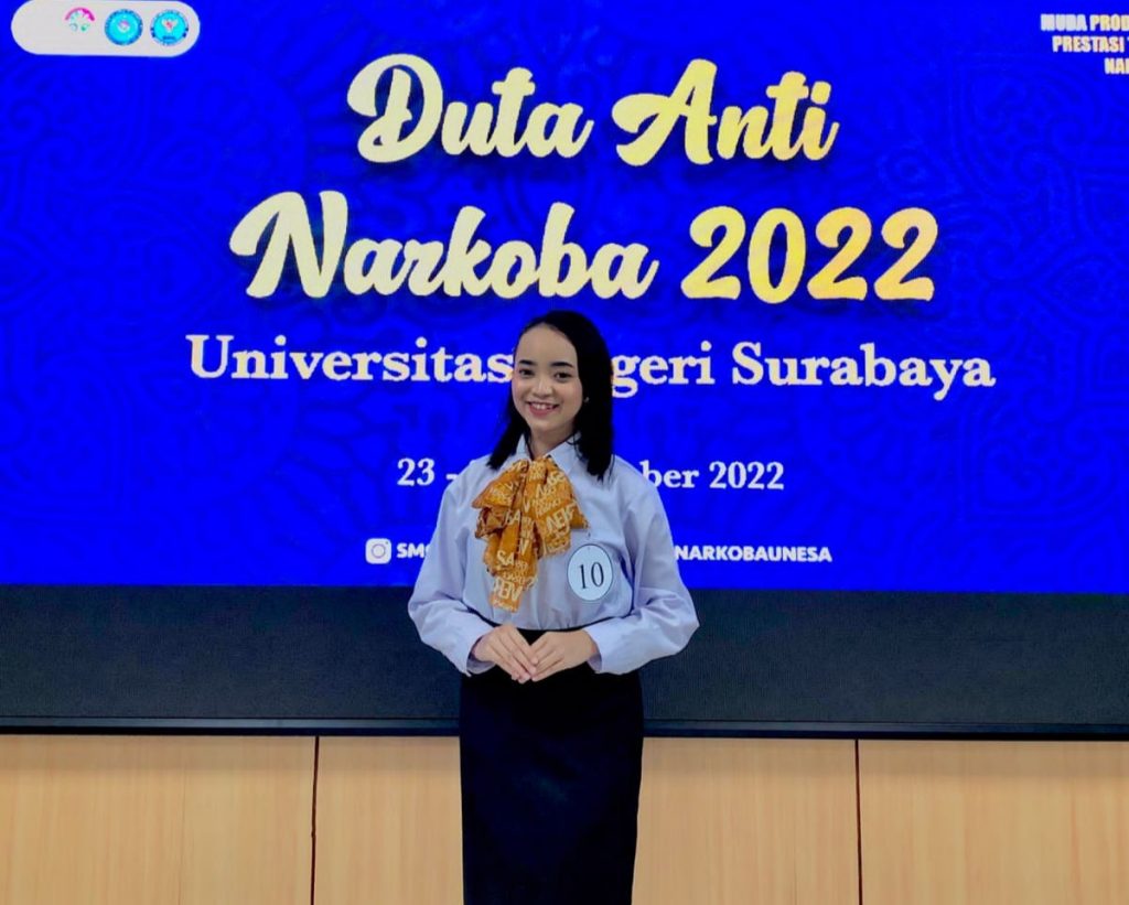 Duta Pancasila, May Trheya Kasih Berhasil Masuk Grand Final Duta Anti Narkoba Unesa May Trheya Kasih, finalis Duta Anti Narkoba Unesa