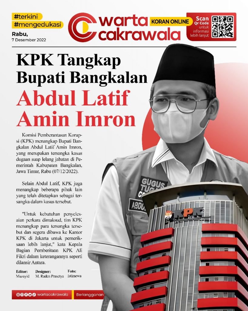 Koran Online: KPK Tangkap Bupati Bangkalan Abdul Latif Amin Imron Koran online edisi Rabu 07 Desember 2022