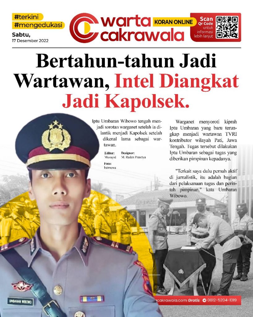 Koran Online: Intel Diangkat Jadi Kapolsek Koran online edisi Sabtu 17 Desember 2022