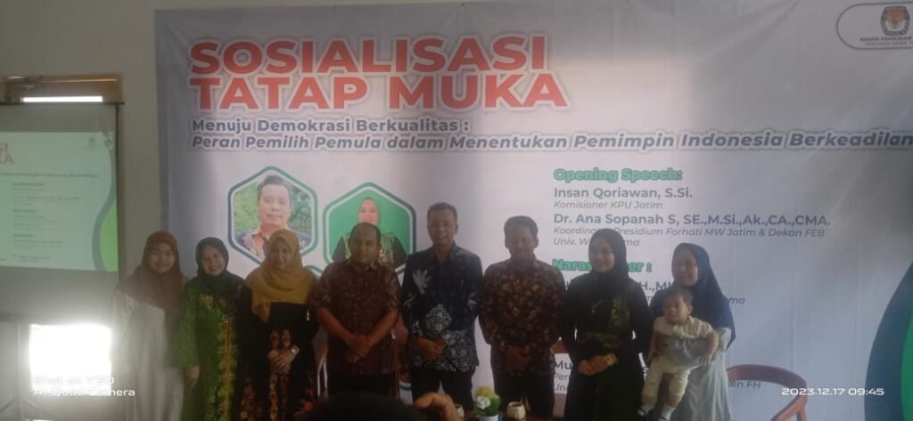KPU Jawa Timur Gandeng Forhati Jatim Gelar Sosialisasi Tatap Muka Komisi Pemilihan Umum (KPU) Jawa Timur Gandeng Forum Komunikasi Alumni HMI Wati (Forhati) Jatim Gelar Sosialisasi Tatap muka