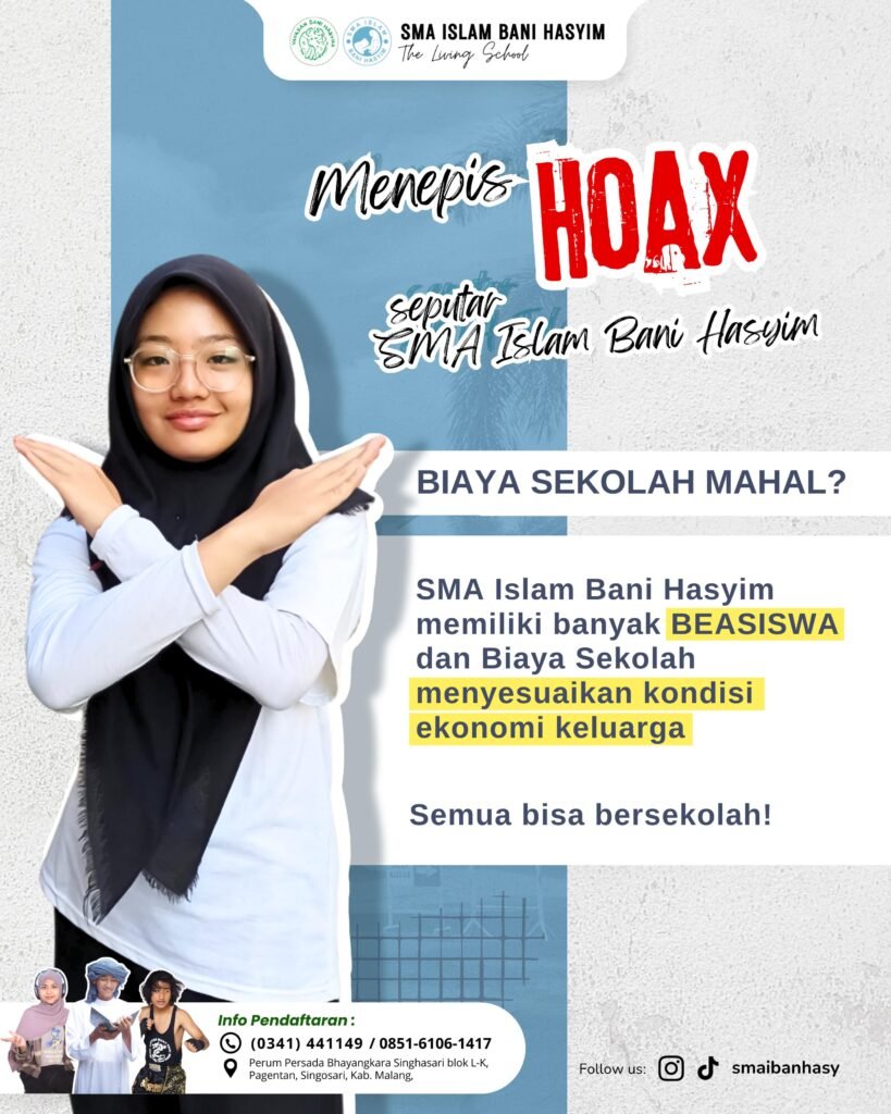 SMA Islam Bani Hasyim Beri Kemudahan Biaya bagi Santri Penerimaan Santri Baru (PSB) di SMA Islam Bani Hasyim masih dibuka hingga saat ini, memberikan kesempatan bagi calon santri untuk bergabung dengan institusi pendidikan yang berkomitmen pada kualitas dan kemudahan biaya.