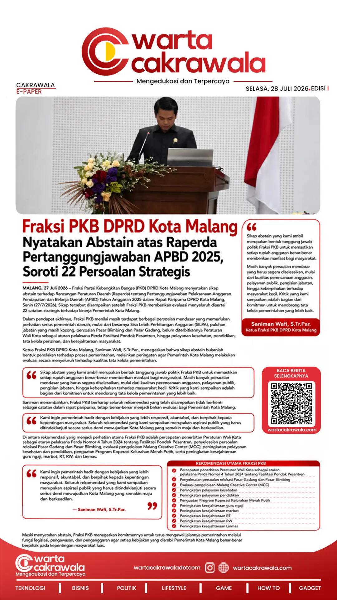 E-PAPER EDISI l 28, JULI 2026: Bacaan Mengedukasi Masyarakat 5.0